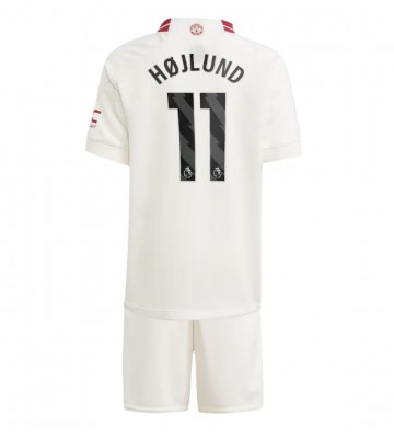Manchester United Rasmus Hojlund #11 Tredjeställ Barn 2023-24 Kortärmad (+ Korta byxor)